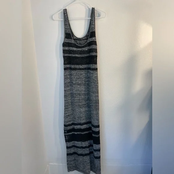 Free people hazy days, space dyed grey and lace Maxi dress, Size small - Picture 7 of 11